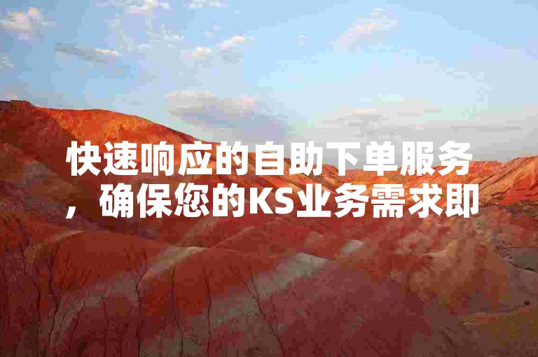 快速响应的自助下单服务，确保您的KS业务需求即刻得到满足。