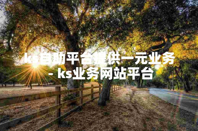 ks自助平台提供一元业务 - ks业务网站平台