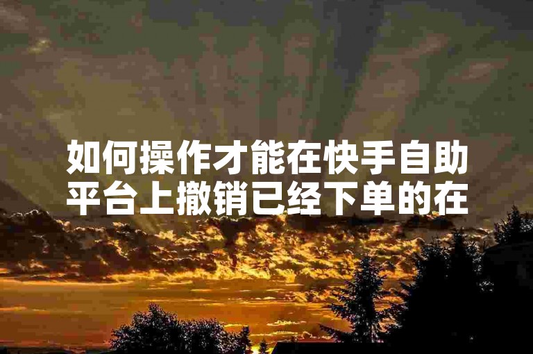 如何操作才能在快手自助平台上撤销已经下单的在线涨粉服务。