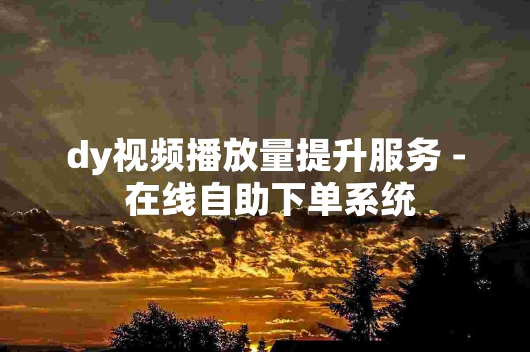 dy视频播放量提升服务 - 在线自助下单系统
