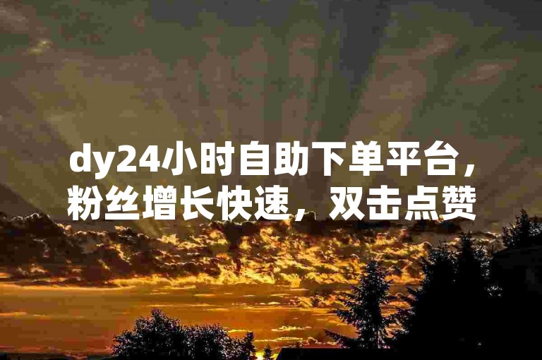 dy24小时自助下单平台，粉丝增长快速，双击点赞秒速到账。