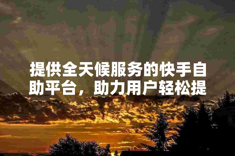 提供全天候服务的快手自助平台，助力用户轻松提升视频播放量。