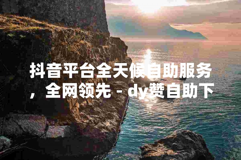 抖音平台全天候自助服务，全网领先 - dy赞自助下单系统推广