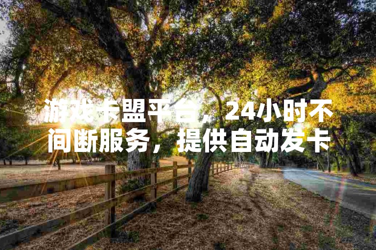 游戏卡盟平台，24小时不间断服务，提供自动发卡功能，确保玩家随时畅玩无阻。