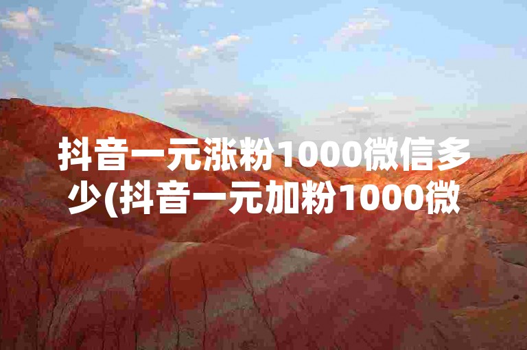 抖音一元涨粉1000微信多少(抖音一元加粉1000微信如何算)