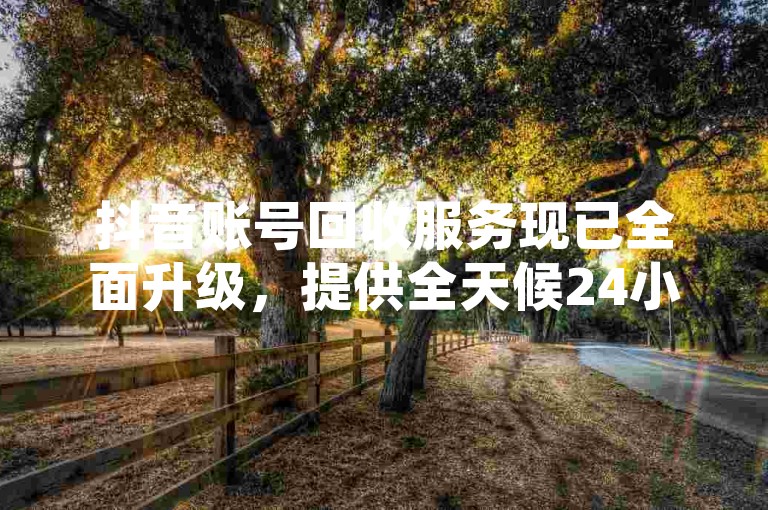 抖音账号回收服务现已全面升级，提供全天候24小时免费下单平台。
