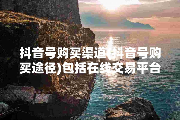 抖音号购买渠道(抖音号购买途径)包括在线交易平台、社交媒体群组以及专业的账号中介服务。