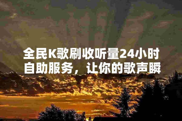 全民K歌刷收听量24小时自助服务，让你的歌声瞬间走红！