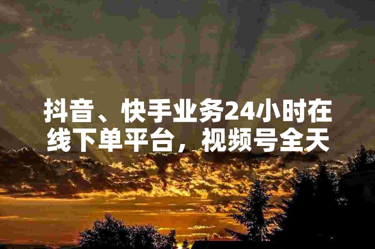 抖音、快手业务24小时在线下单平台，视频号全天候免费接单。