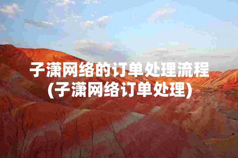 子潇网络的订单处理流程(子潇网络订单处理)