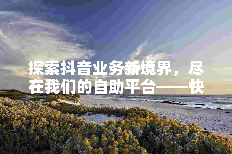 探索抖音业务新境界，尽在我们的自助平台——快速下单，享受超值低价，24小时不间断服务，让每一份投入都物超所值！