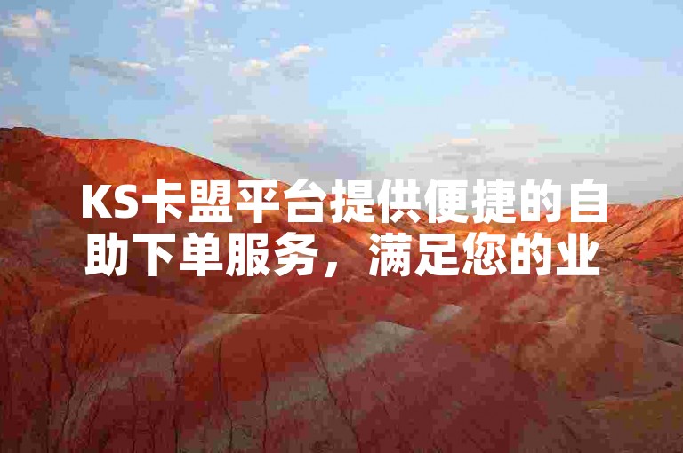 KS卡盟平台提供便捷的自助下单服务，满足您的业务需求。
