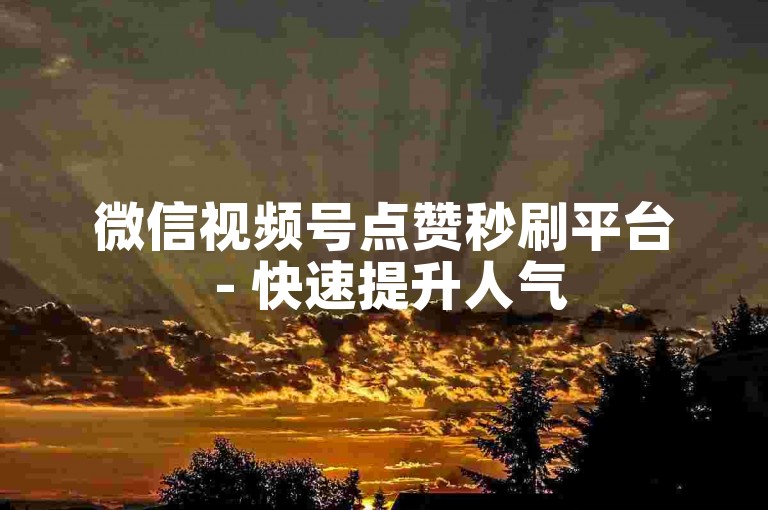 微信视频号点赞秒刷平台 - 快速提升人气