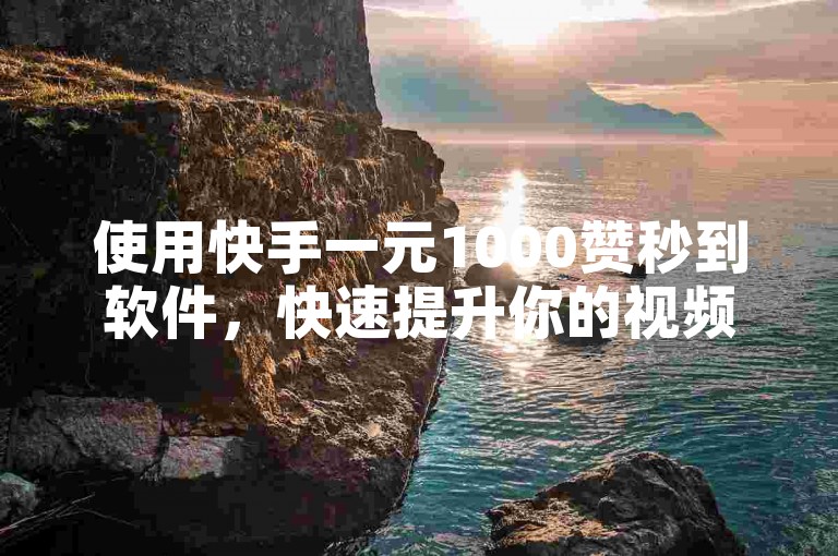 使用快手一元1000赞秒到软件，快速提升你的视频热度。