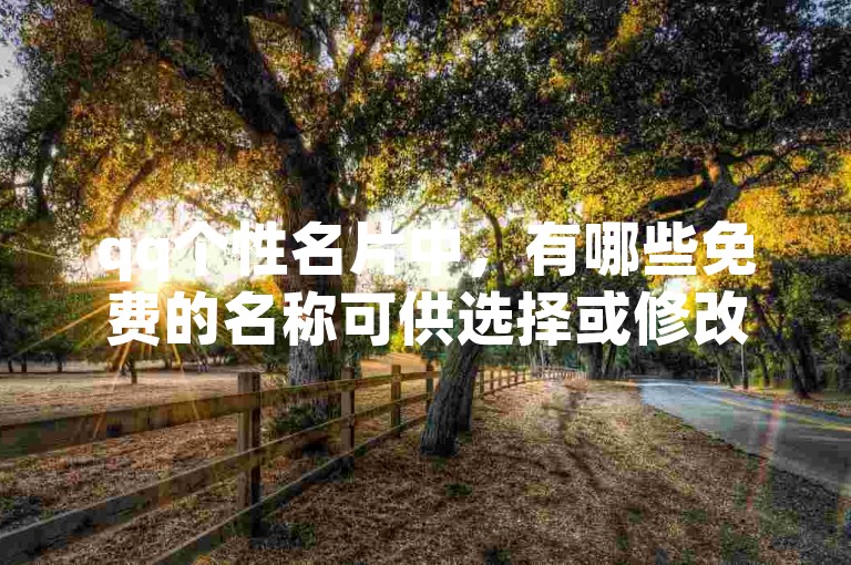 qq个性名片中，有哪些免费的名称可供选择或修改？