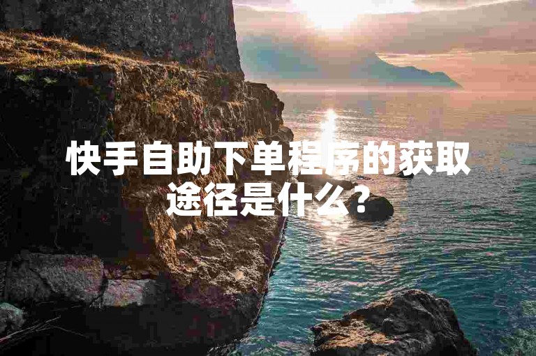 快手自助下单程序的获取途径是什么？