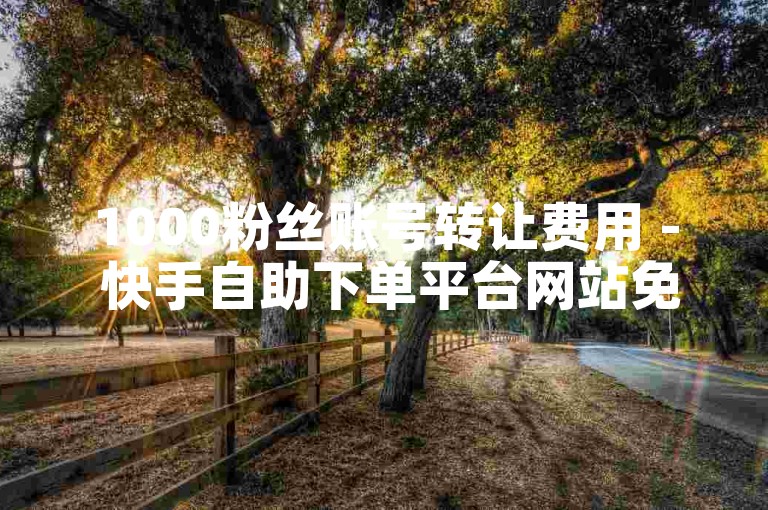 1000粉丝账号转让费用 - 快手自助下单平台网站免费