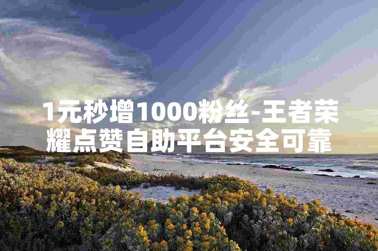 1元秒增1000粉丝-王者荣耀点赞自助平台安全可靠,1元可获得100万赞。