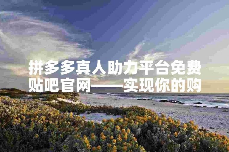 拼多多真人助力平台免费贴吧官网——实现你的购物梦想。