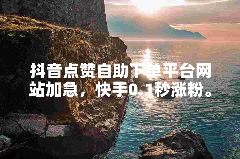 抖音点赞自助下单平台网站加急，快手0.1秒涨粉。