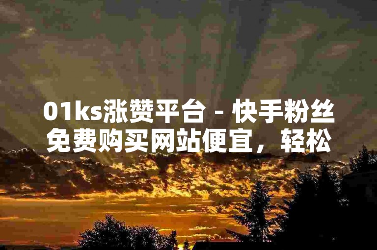 01ks涨赞平台 - 快手粉丝免费购买网站便宜，轻松提升你的社交媒体影响力。