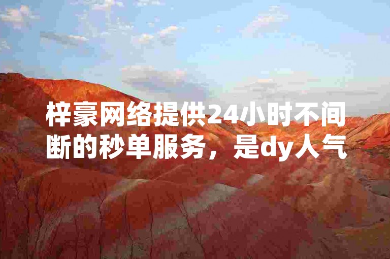梓豪网络提供24小时不间断的秒单服务，是dy人气科技领域的佼佼者。