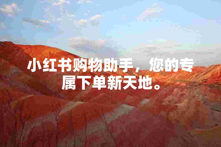小红书购物助手，您的专属下单新天地。