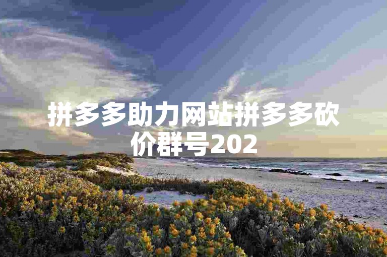 拼多多助力网站拼多多砍价群号2025