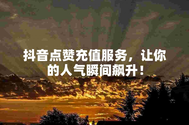 抖音点赞充值服务，让你的人气瞬间飙升！