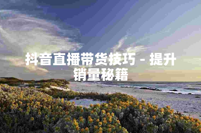 抖音直播带货技巧 - 提升销量秘籍