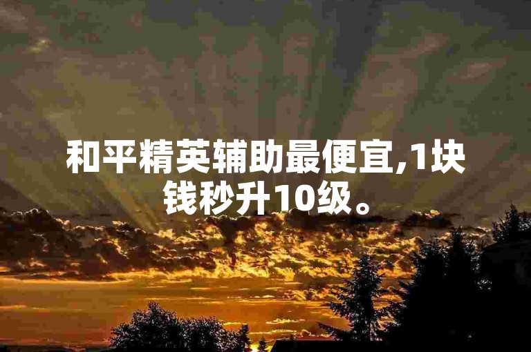 和平精英辅助最便宜,1块钱秒升10级。