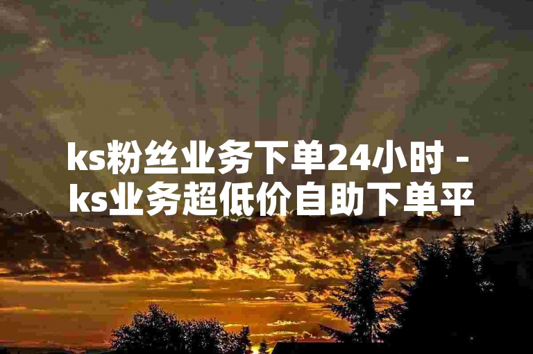 ks粉丝业务下单24小时 - ks业务超低价自助下单平台网站，提供全天候服务。