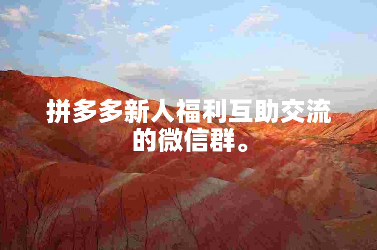 拼多多新人福利互助交流的微信群。