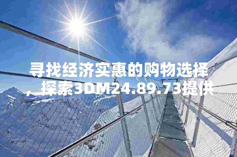 寻找经济实惠的购物选择，探索3DM24.89.73提供的优惠下单平台。