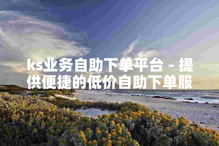 ks业务自助下单平台 - 提供便捷的低价自助下单服务。