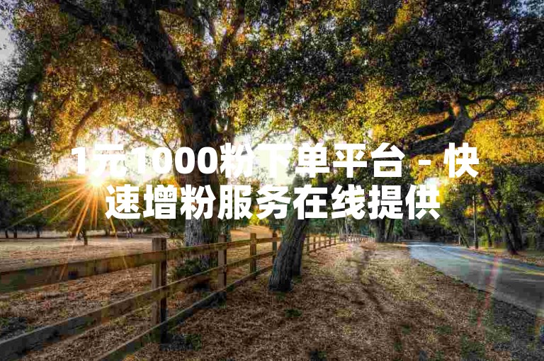 1元1000粉下单平台 - 快速增粉服务在线提供
