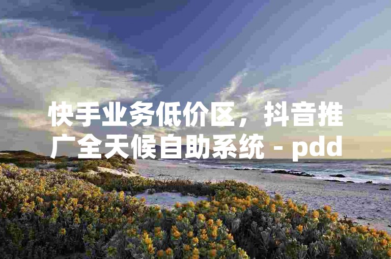 快手业务低价区，抖音推广全天候自助系统 - pdd助力网站零费用 - 网红辅助商城。