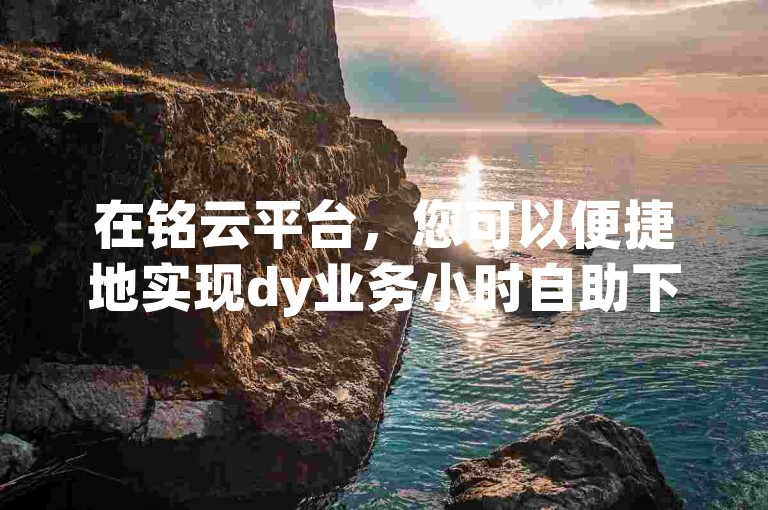 在铭云平台，您可以便捷地实现dy业务小时自助下单。