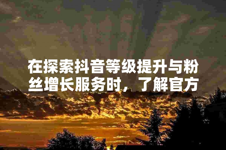 在探索抖音等级提升与粉丝增长服务时，了解官方价格表及代刷风险至关重要，同时考虑通过正规渠道增加点赞量以保障账号安全。