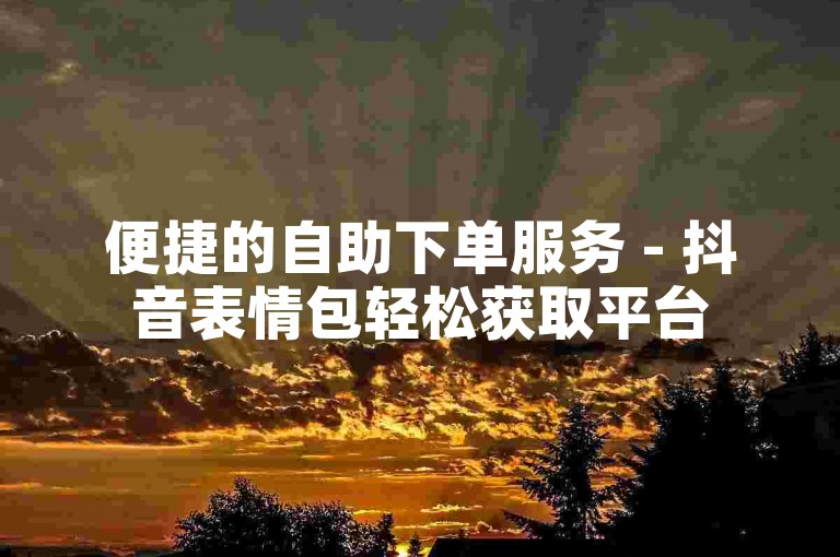 便捷的自助下单服务 - 抖音表情包轻松获取平台
