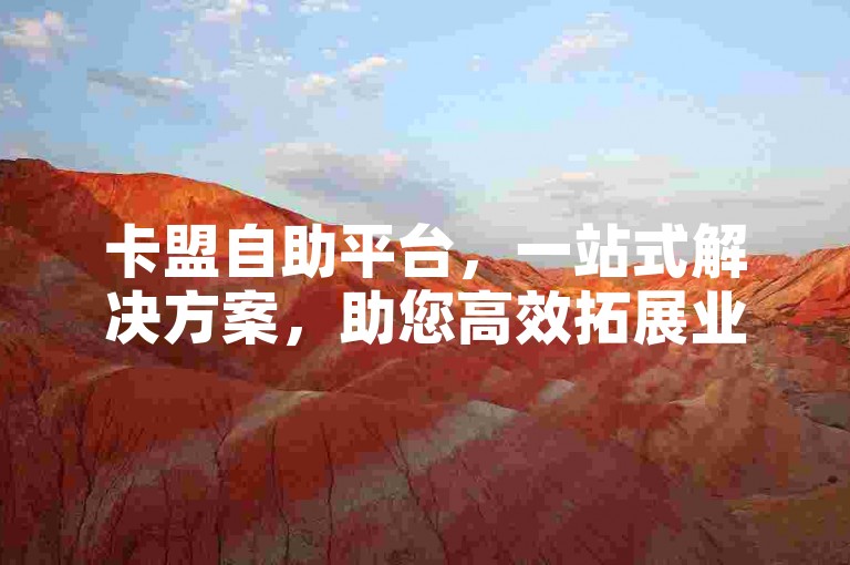 卡盟自助平台，一站式解决方案，助您高效拓展业务，2025必备技能！