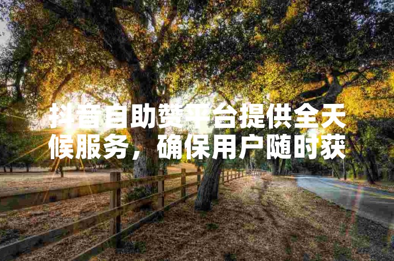 抖音自助赞平台提供全天候服务，确保用户随时获得点赞支持。