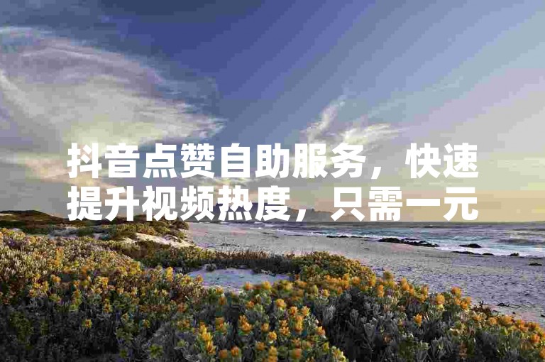 抖音点赞自助服务，快速提升视频热度，只需一元即可享受秒赞体验。