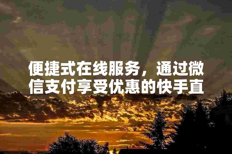 便捷式在线服务，通过微信支付享受优惠的快手直播下单体验。