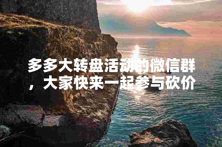 多多大转盘活动的微信群，大家快来一起参与砍价吧！