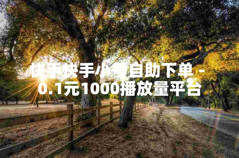 快手快手小号自助下单 - 0.1元1000播放量平台