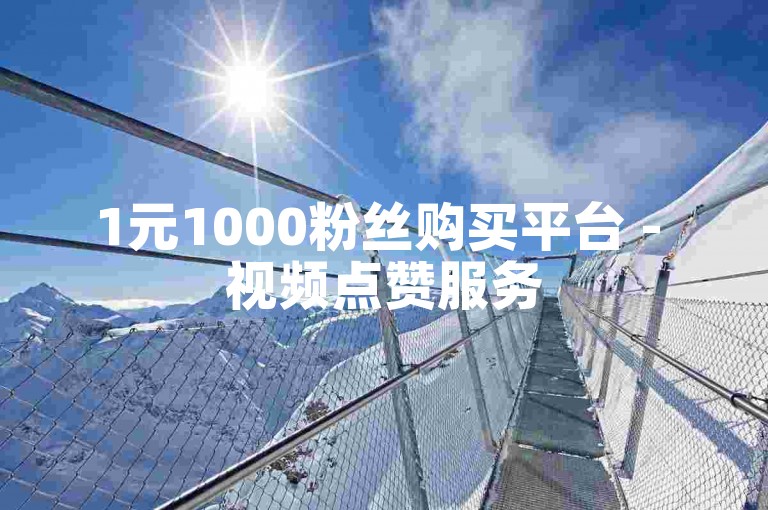 1元1000粉丝购买平台 - 视频点赞服务