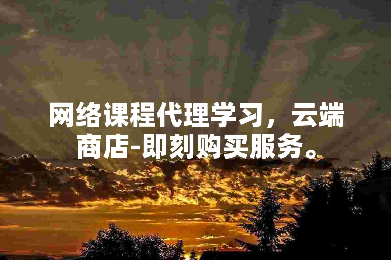 网络课程代理学习，云端商店-即刻购买服务。