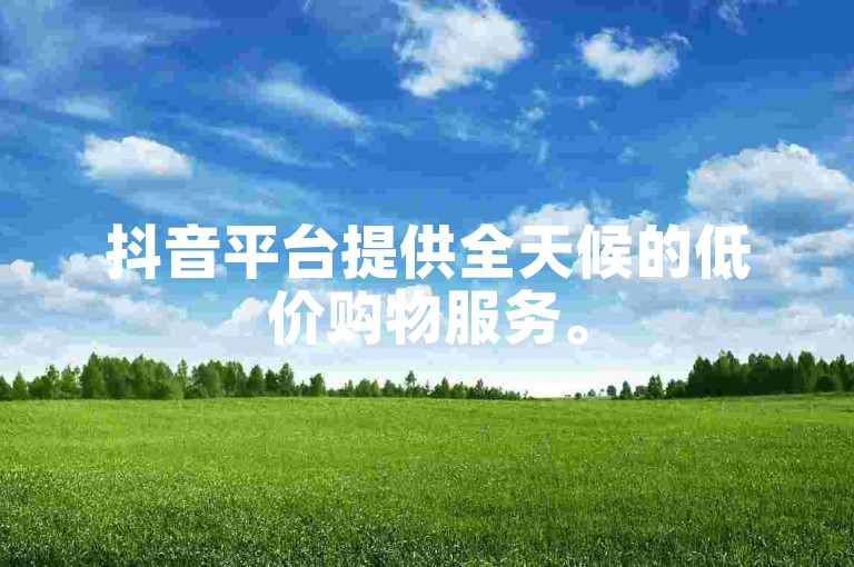 抖音平台提供全天候的低价购物服务。