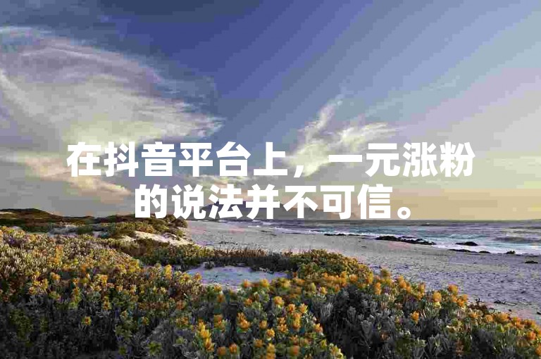 在抖音平台上，一元涨粉的说法并不可信。